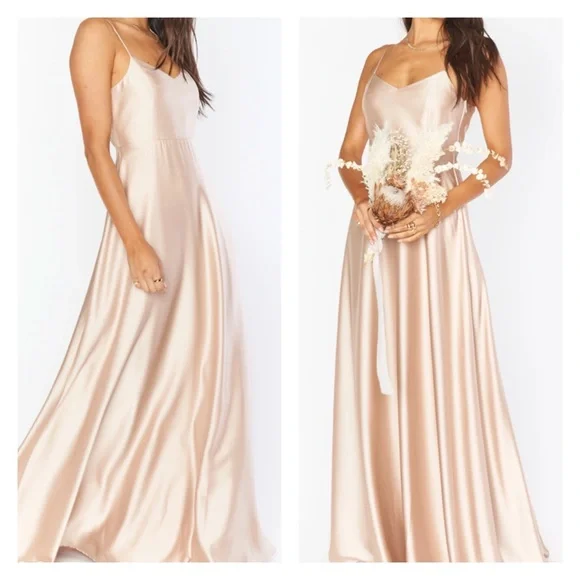 mumu faith maxi dress Faith Maxi Dress ~ Copper Luxe Satin XS
